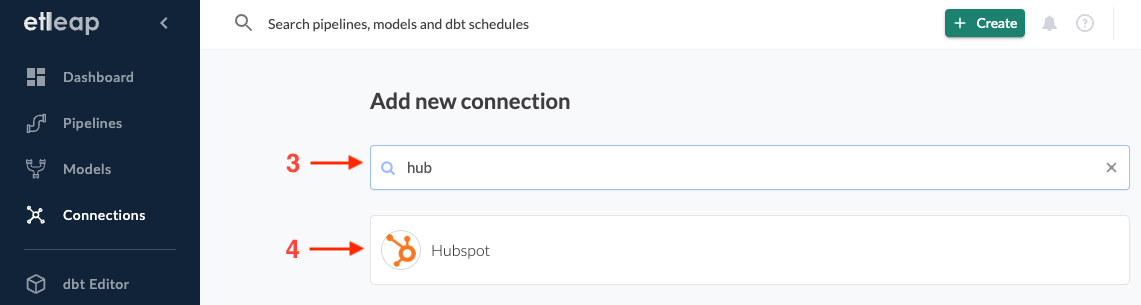 Create HubSpot Connection Example