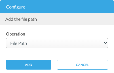 Screenshot of Add File Path configuration