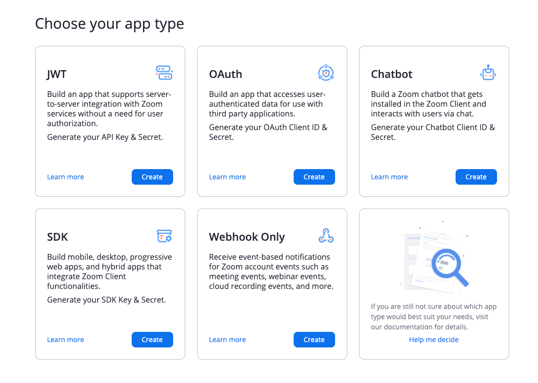 App Type Selection