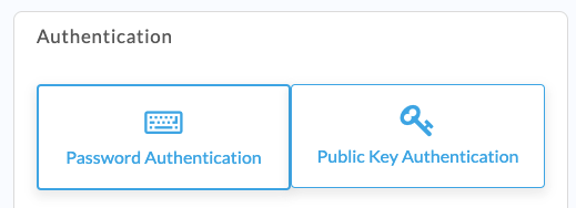 Authentication choices: password and public key