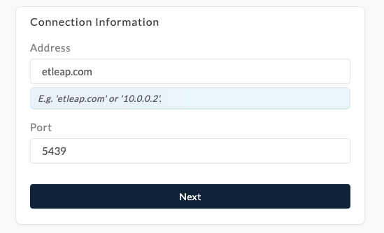 Redshift Connection Information