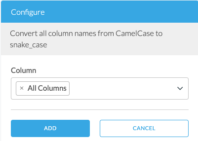 Screenshot of Convert column from CamelCase to snake_case
