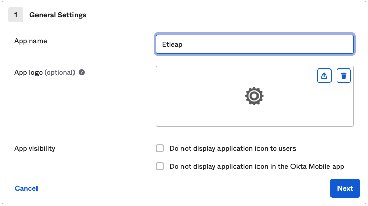 Enter the application name.