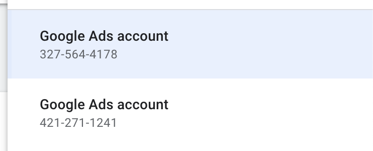 Google Ads Account Numbers