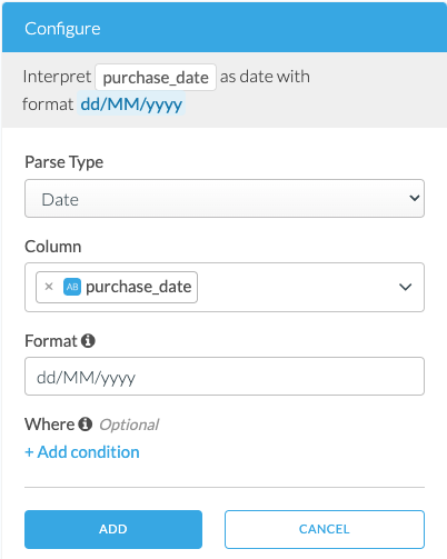 Screenshot of Interpet Date configuration