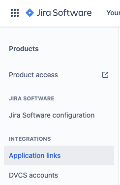 Jira: Select Application links