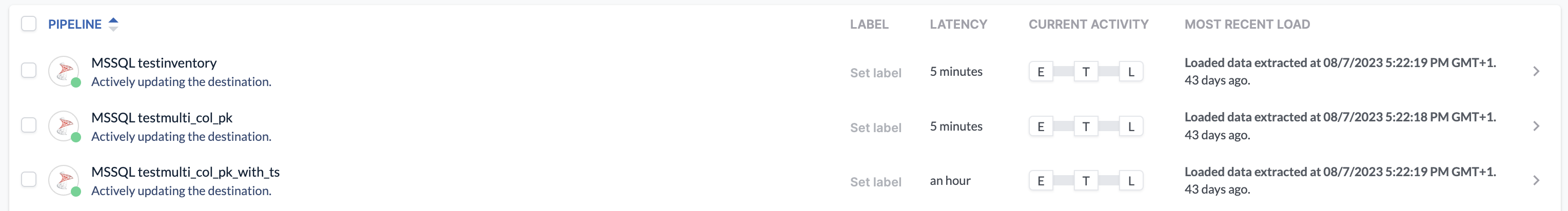Pipelines Page