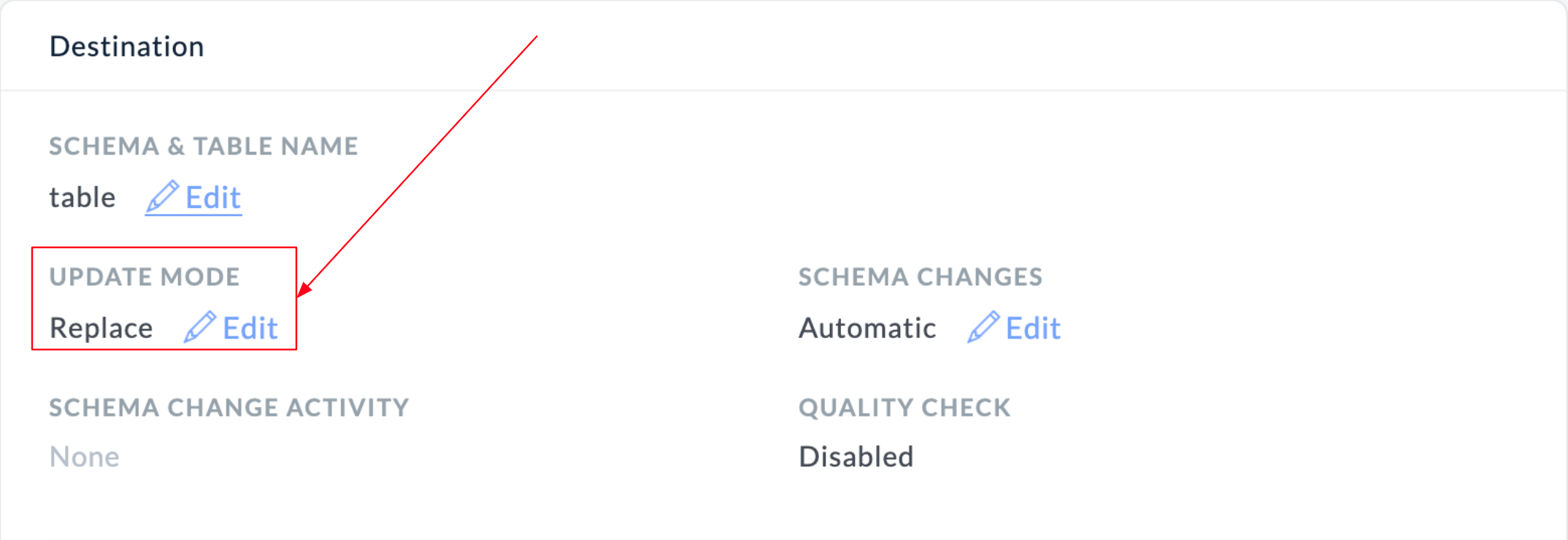 Pipeline mode setting in UI