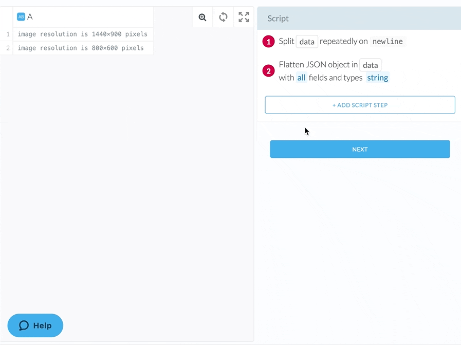Screen Recording of adding the parse text using regex transform