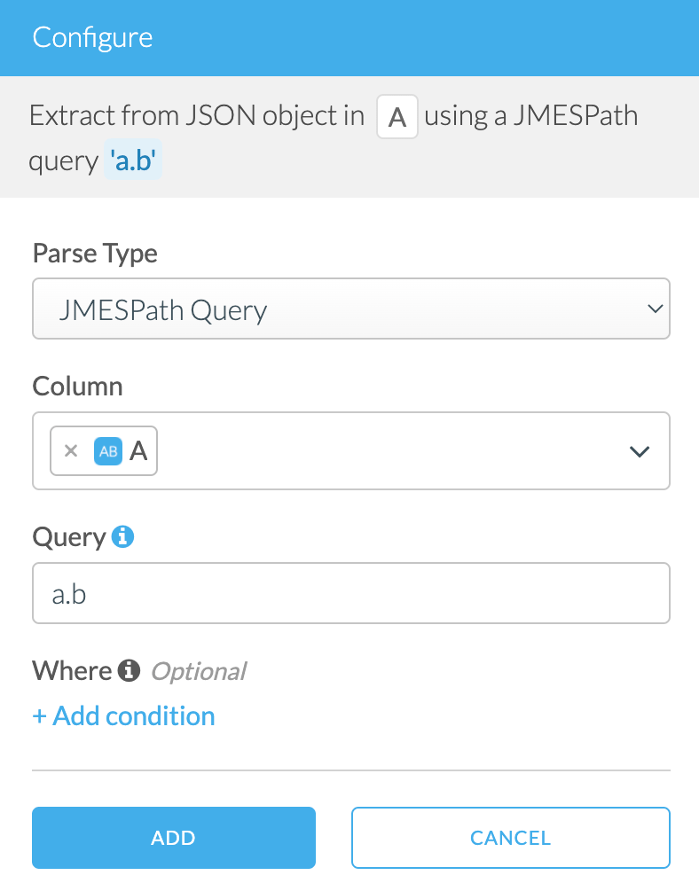 Screen Shot of JMESPath transform
