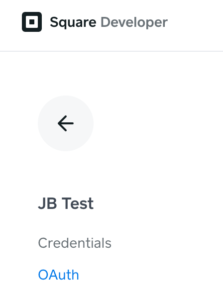 Square OAuth Menu Option