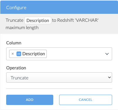 Truncate Redshift Varchar Configuration