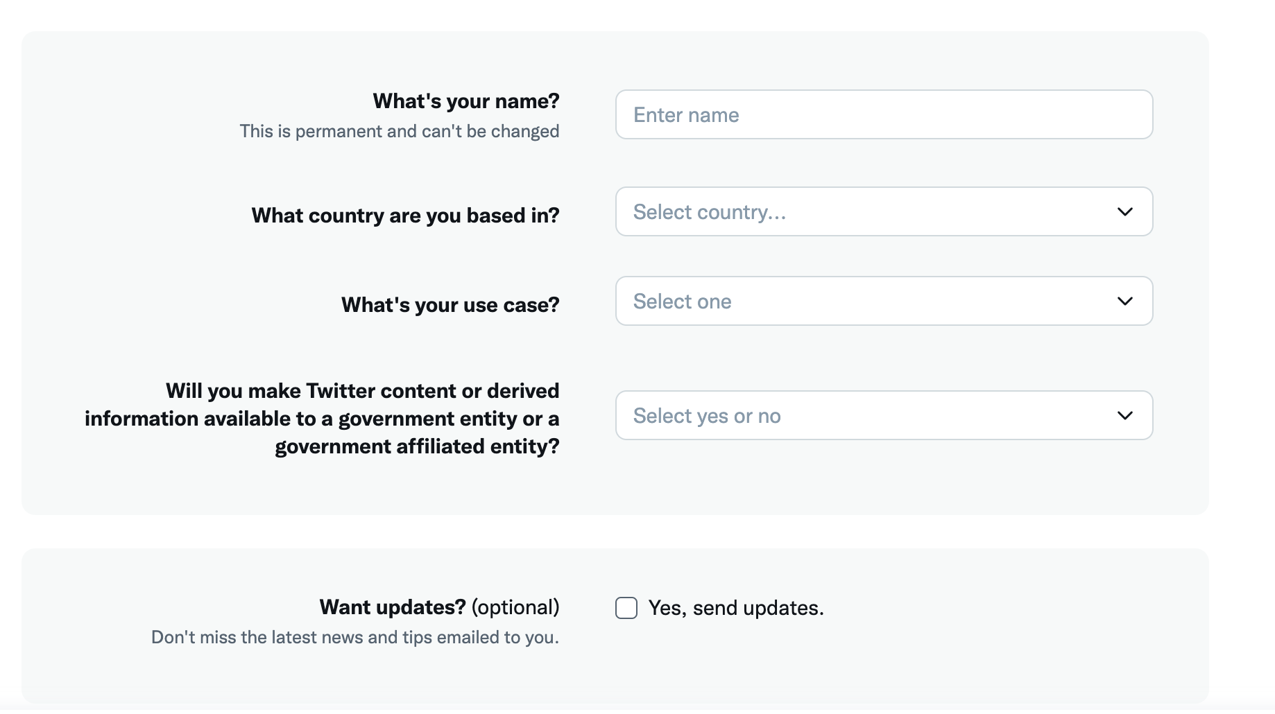 Twitter Name page